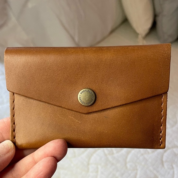 New! Portland Leather Goods Mini-Envelope Wallet, Honey